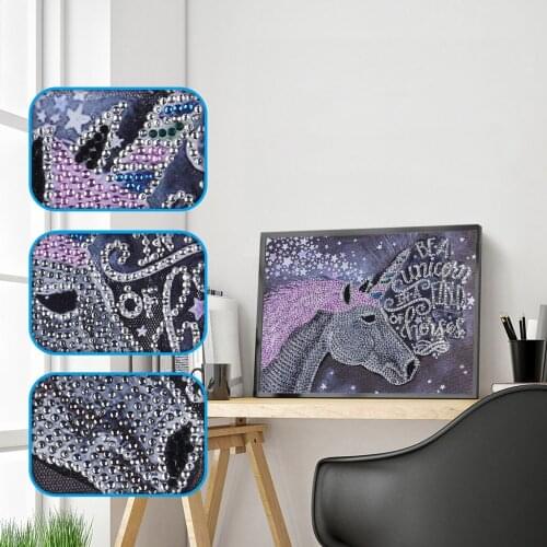 Diamond Embroidery Scenery 5D Special Shaped Diamond Painting Cross Stitch Horse Picture of Rhinestones Home Decoration