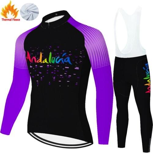 Andalucia Winter Thermal Fleece Masculino Maillot Hombre Ropa Tenue Cyclisme Homme Maglia Uomo Abbigliamento Ciclismo Ciclismo