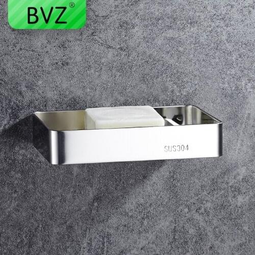 BVZ 304 Stainless Steel Soap Box Wall Attachment Soap Dish Soap Bar Storage Bathroom Accessories Bathroom Organizer