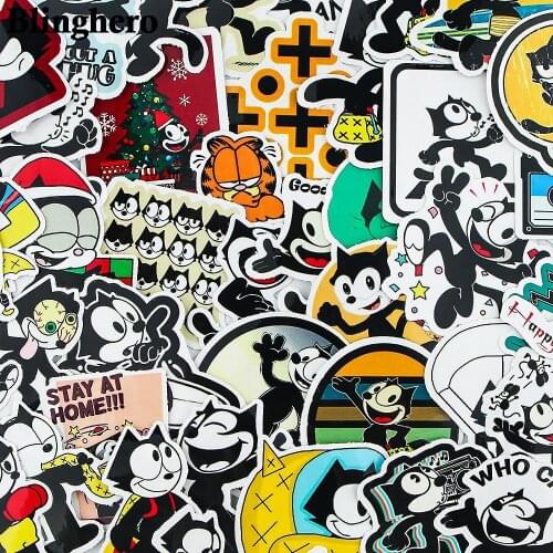 CB278 44pcs/set New Anime Cat Decal Sticker For Girls Cute Cartoons Animal Stickers to DIY Suitcase Stationery Fridge Guitar