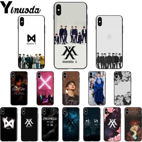 Yinuoda KPOP Boy Group Monsta X TPU Soft Phone Accessories Phone Case for iPhone 8 7 6 6S Plus 5 5S SE XR X XS MAX Coque Shell