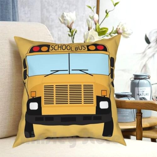 Yellow School Bus Pattern Pillow Case Printed Home Soft Throw Pillow School Bus School Bus Driver America Usa The States