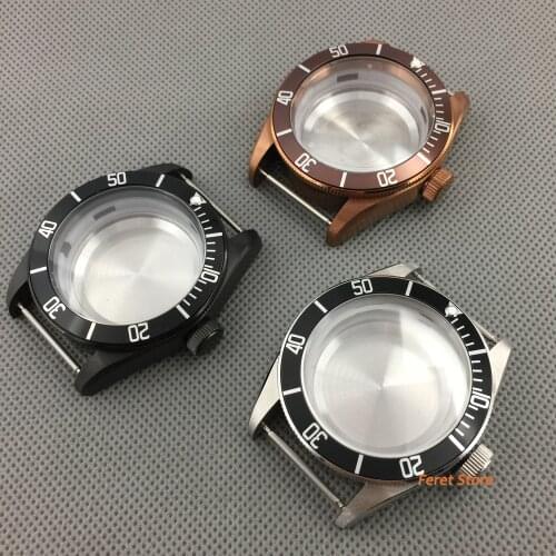 Corgeut 41mm silver black brown case sapphire glass fit NH35 NH36 ETA 2836 Miyota 8205 8215 821A Mingzhu DG 2813 3804 movement