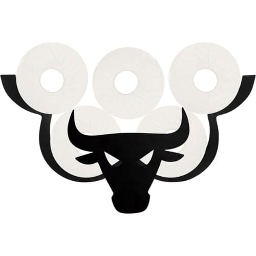 Black CattleToilet Paper Holder Vertical Bathroom Iron Storage Standing Crafts Ornaments Kitchen Paper Roll Holder Decor