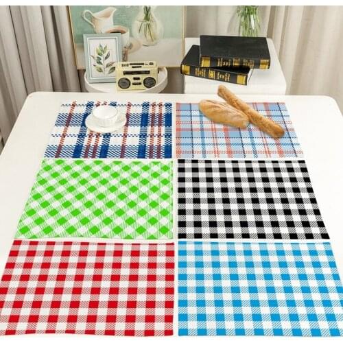 Color geometric lattice bamboo mat placemat for dining table coffee table decor Tablecloth Tablecloth for table party decoration