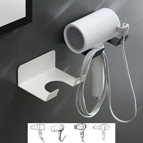 Hair Dryer Holder Bathroom Shelf Storage Organizer Wall Mounted Iron Hair Dryer Holder Rack For Bathroom Accessories