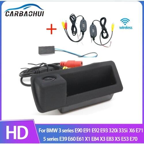 HD CCD Car Reverse Backup Trunk Handle Camera For BMW 3 Series 5 Series X5 X6 E46 E39 E60 E70 E82 E90 Night Vision Waterproof
