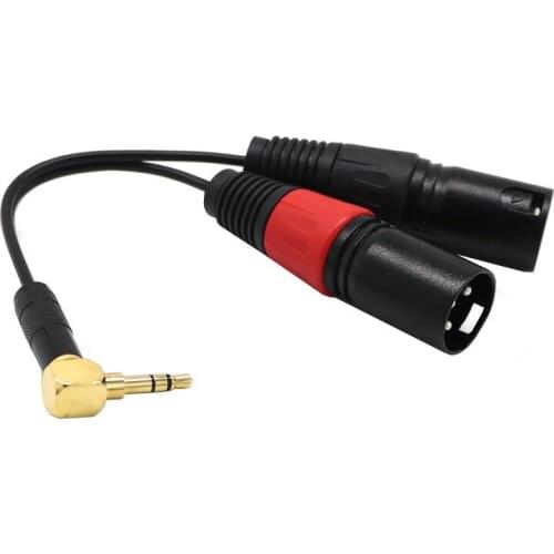 DIY 3.5 elbow to XLR one-point two-line 2 double XLR computer phone connected to speaker mixer audio line