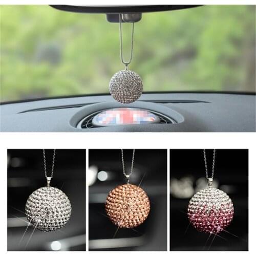 Creative Water Wafer Ball Flash Drill Diamond Rhinestone Ball Car Pendant Hanging Car Interior Decoration Car Auto Supplies