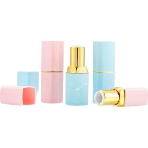 Square Empty Pink Lip Balm Tube 12.1mm Plastic Lip Balm Lipstick Tube Container Lip stick Tube DIY Refillable Bottle 40pcs/Lot