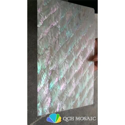 Fan pattern paua abalone shell laminate sheet for musical instrument and wood inlay 1pcs