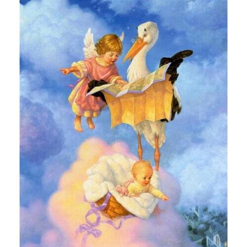 5D DIY Diamond Painting Crystal Girl Needlework Mosaic Square Full Pattern Diamond Embroidery Angel Eye duck Set Painting HL062