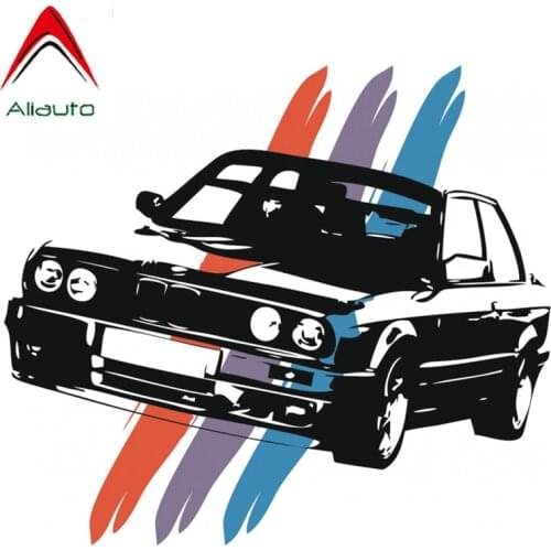 Aliauto Funny Colorful Auto Automobile Decals for Bmw E30 Car Sticker for Car Styling Accessories 3 Color Bar PVC,15cm*14cm