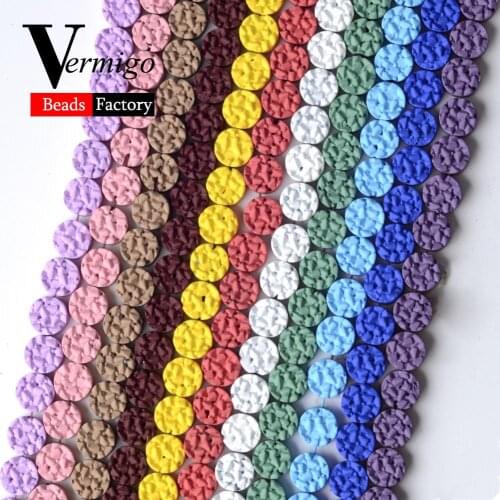 Natural Stone Nanotech Rubber Hematite Minerals Beads For Jewelry Making 8mm 15 Color Round Spacer Loose Beads Diy Bracelets 15"