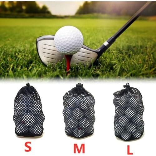 Nylon Mesh Net Bag Golf Balls Carrying Drawstring Storage Pouch S/M/L Table Tennis Drawstring Storage Pouch Golf Accessories