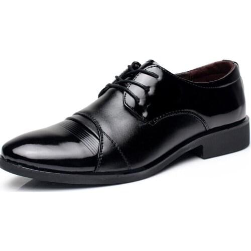 2021 New Mens Leather Shoes Fashion All-match Best Man Wedding Business Leather Shoes Formal Wear Black Work Leather Shoes