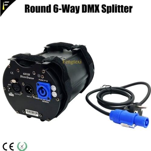 Disco Light Equipment 6 DX DMX Way Distributor With Original neutrik-3pins XLR Module DMX Splitter 6 Channels Separately Power
