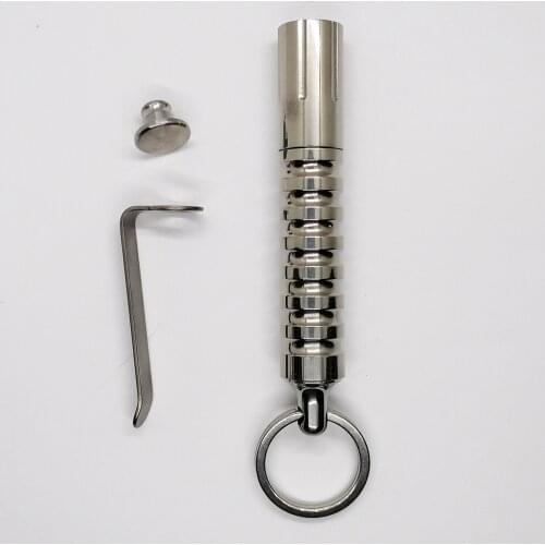 Titanium Alloy Portable Quick Release Keychain Pocket Clip LED Flashlight Mini EDC Key Chain Flashlight