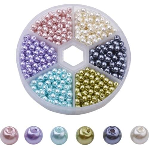 Colorful Glass Pearl Mixed Color Scattered Beads round Beads DIY Ornament Accessories beads for jewelry making