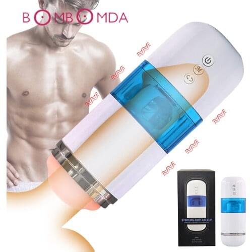 Sex Vibrators Automatic Telescopic Dick Sucking Male Masturbator Artificial Vagina Sex Machine Masturbation Cup Adult Sex Toys