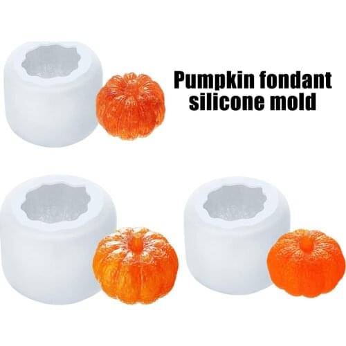 Halloween 3D Pumpkin Silicone Mould Candle Cake Decoration Fondant Mousse Handmade DIY Chocolate Mold Cake Mold