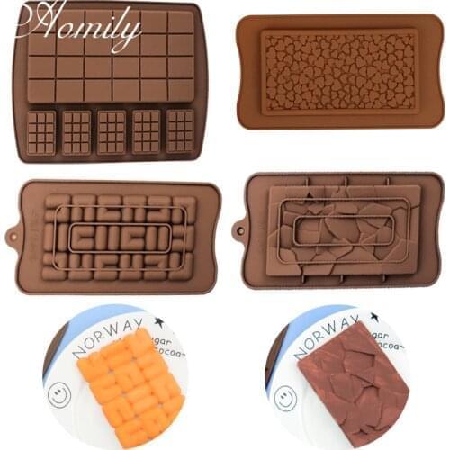 Aomily Silicone Love Square Waffles Shaped Chocolate Fondant Kitchen Mould Soap Candy Silicone Biscuit Cookies DIY Baking Molds