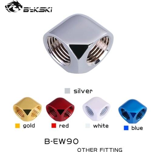 Bykski B-EW90,G1/4 90 Degree Female To Female Fittings For Hard Tube Water Cooling System Connector Multi Colors