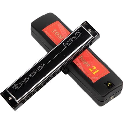 Tombo Tremolo Harmonica 21 Holes Hope 6621 Brass Reeds ABS Comb Stainless Steel Coverplate Key Of C Harp Musical Instruments