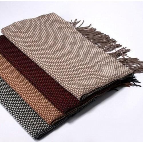 High grade 100%goat cashmere fashion two-tone colorful jacquard knit long scarfs for unisex 45x180cm