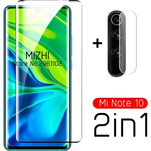 2 in 1 protective Glass For xiaomi mi note 10 pro camera lens screen protector on xiomi mi note 10 note10 note10pro 10pro Film