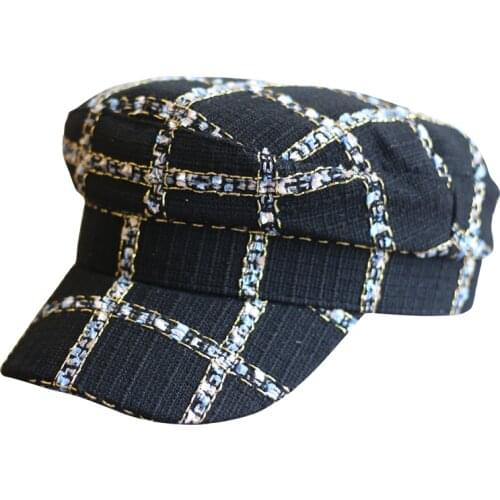 2020 Design Patchwork Flat Navy Hat Cap Women England Style Autumn Winter Felt Berets Street Beret Caps Brand Hats Newspaper Cap