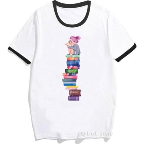 Women clothes 2020 Vintage t shirt Matilda Roald Dahl Watercolour Illustration Print T-Shirt Book Lovers Casual Tops Cute Tees