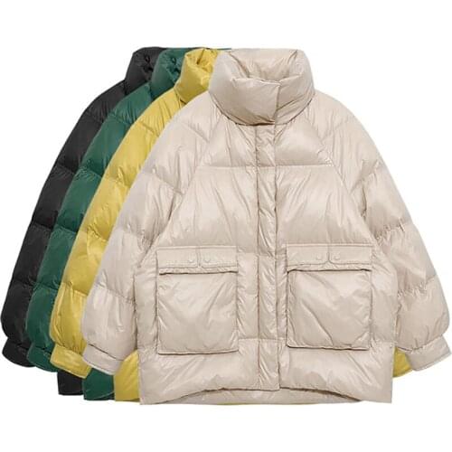 2020 Winter Short Down Coat Women 90% White Duck Down Jacket Thick Warm Parkas Female Outerwear Casual Bread Jacket Abrigo Mujer