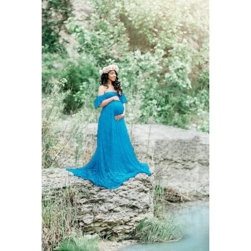 2021 Europe and the United States womens lace trailing a pregnant woman even dress dress photography feifei sleeve dress wit