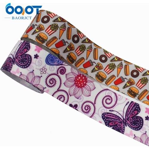 1-1/2'' 5yardsButterfly Snacks Grosgrain Ribbon DIY Handmade childrens Bow Ribbon Decoration Gift Wrapping RibbonL-20919-1055