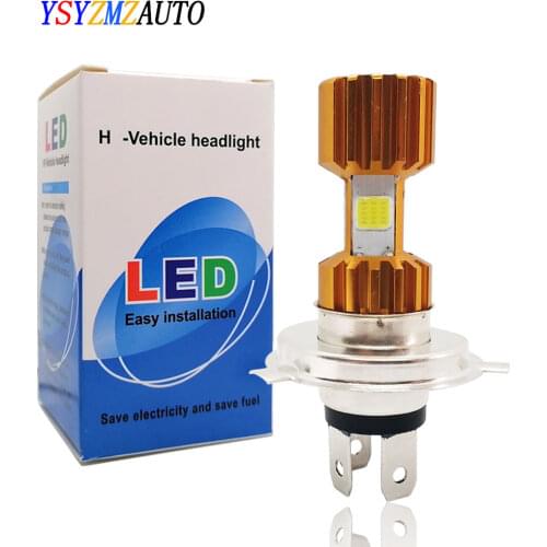 1Pcs H4 LED Motorcycle Headlight BA20D H6 Bulbs Hi Lo beam Moto LED MotorBike Scooter ATV COB HeadLamp 6000K White 12V 1200LM