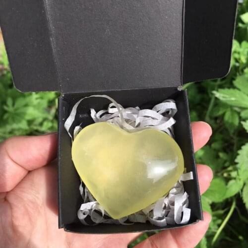 1pcs Natural citrine Crystal Heart citrine Quartz gemstone Heart-shaped Crystals Healing Gift