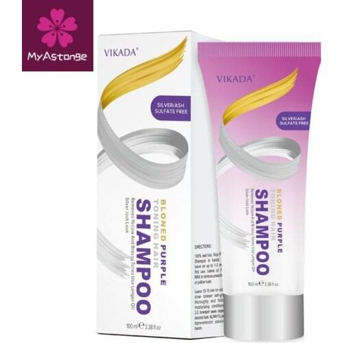 100ml Blond Purple Toning Hair Shampoo Remove Yellow Purple Toner To Silver ash Blonde Bleached Gray Hair Dye Remove Yellow