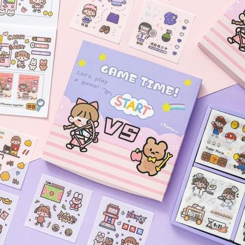 100 PCS/Pack Kawaii Happy Time Girls Decorative Stationery Stickers With Box Scrapbooking DIY Diary Album Stick Cell Phone Gifts