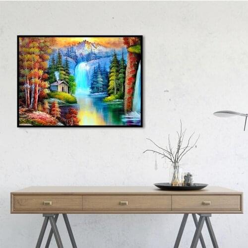 30x40 Diy Diamond Painting 5d for Home Decor , Living Room Decoration ,Landscape Painting