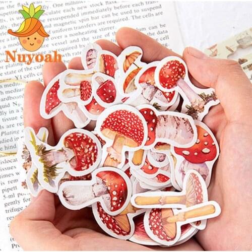 45pcs Kawaii Stickers Mushroom DIY Diary Sticker for Journaling Label Scrapbooking Sticker Decorate For School Office Stationery