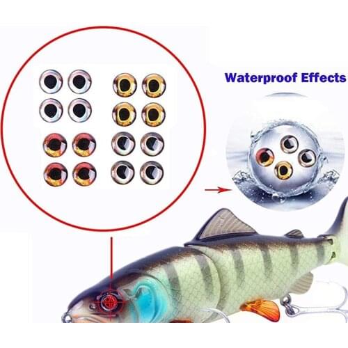 50PCS 3D Eyes Fishing Lure 4/5/6mm Bionic Fishing Bait Eye Sticker Fly Tying Crafts Jig for DIY Lure Baits Making