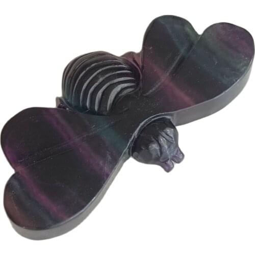 7-10cm 1pc Natural Rainbow Color Fluorite Carved Bee Crystal Stone Animal For Gifts