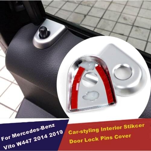 UBLUEE Accessories Fit for Mercedes-Benz Vito (W447) 2014-2018 ABS Accessories Matte Interior Door Lock Pins Cover Trim Sticker