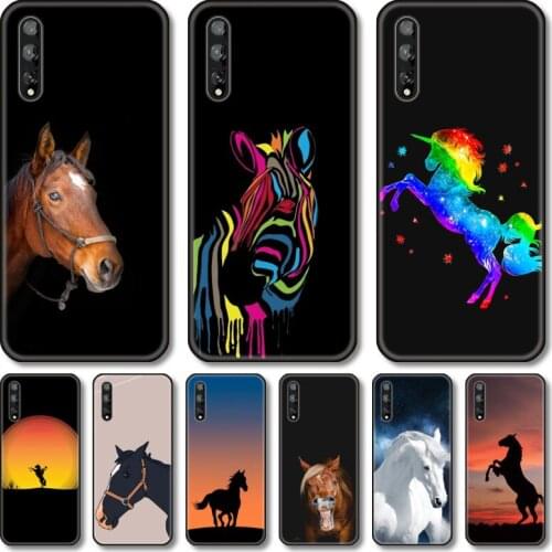Hot horse Phone Case For Huawei Y 5 6 7 8 9 A P S Pro 2020 2019 Black Shell Cover