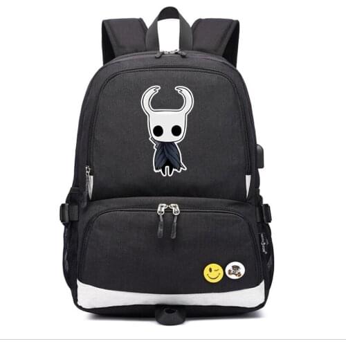 Childrens Hollow Knight usb charging Backpack School Bag canvas shoulder bags Laptop travel bag rucksack
