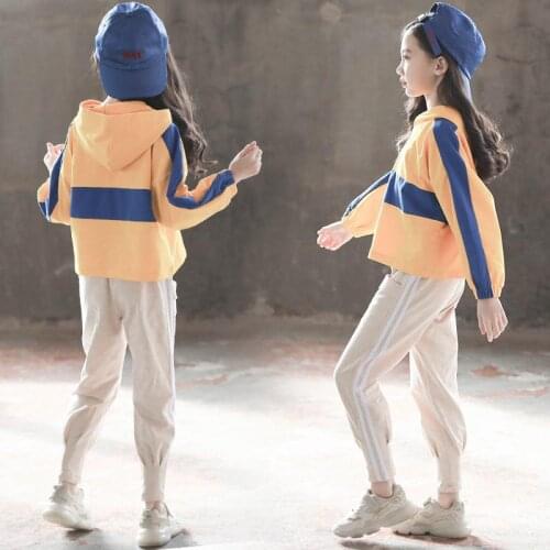Girls Autumn Spring Clothes Set Children Sports Fashionable Hoodies Pants 2pcs Outfits Teen Kids Casual Tracksuits