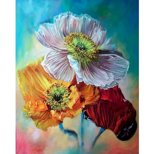 GATYZTORY 5D Diamond Painting Full Drill Square Flowers DIY Diamond Art Embroidery Home Decoration