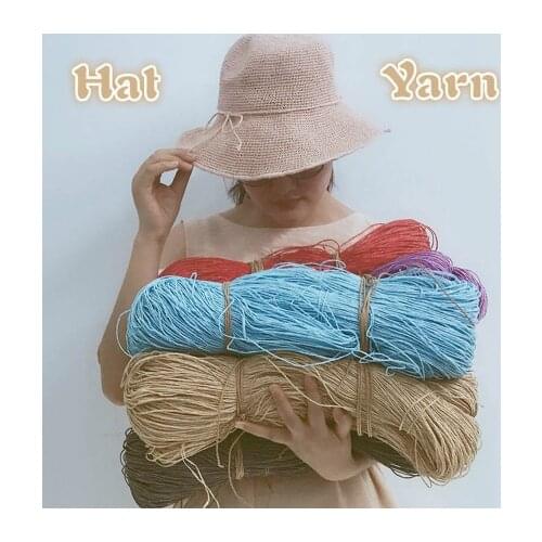 2019 Hot Summer Hat Yarn Yarn for Knitting 500 G/lot Raffia Straw Yarn Crocheting Yarn for Handmade Hats Baskets Handcrafts