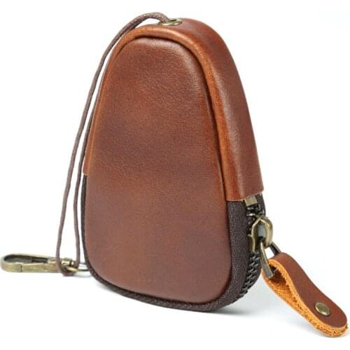 Men Genuine Cow Leather Bag Car Key Women Housekeeper Holders key Wallet Genuine leather Zipper Key Case Pouch Sac à de voiture